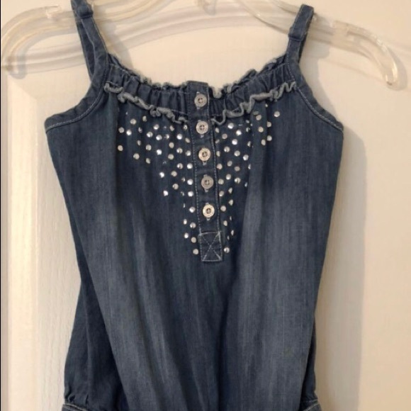 Justice Girls Blue Jean Romper Size 6 - Picture 6 of 7